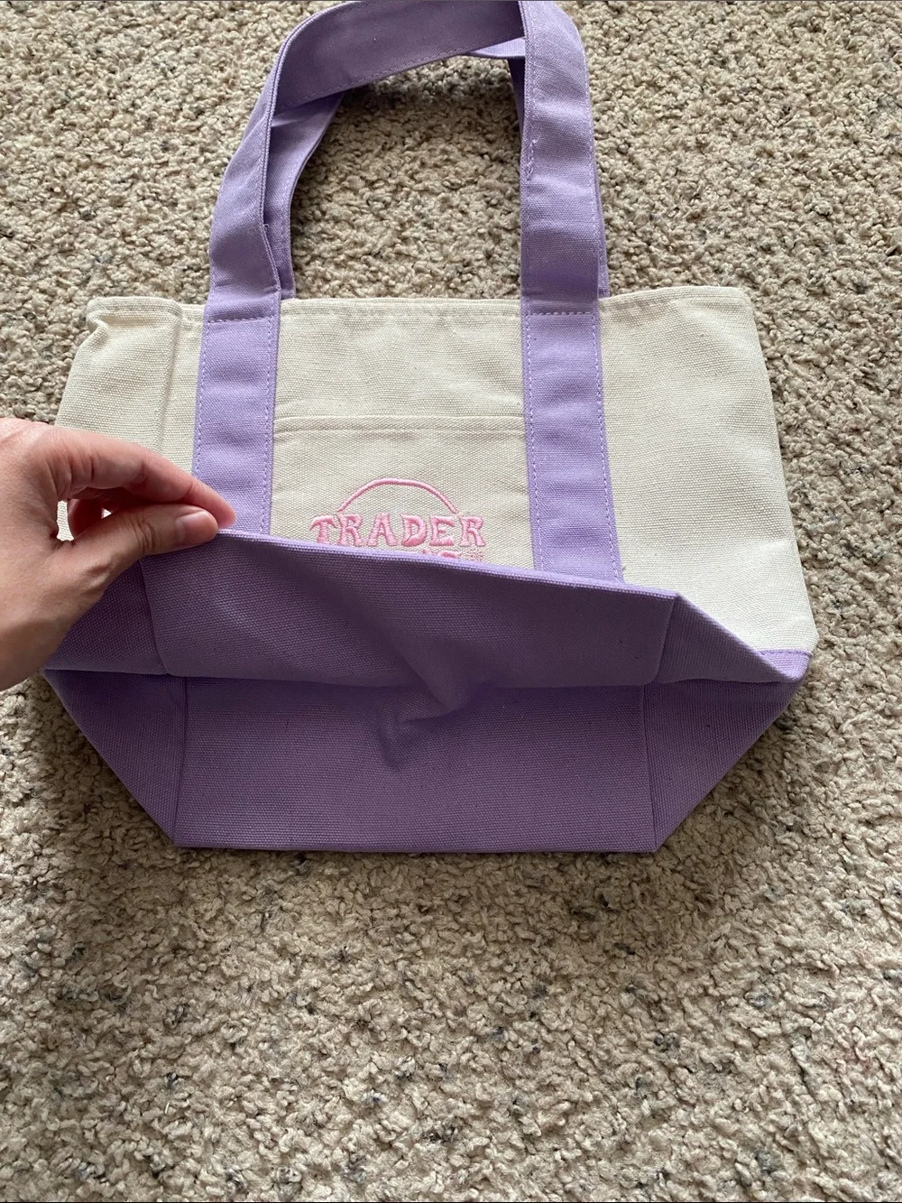 Trader Joe’s Lavender & Cream Mini Pastel Tote Bag